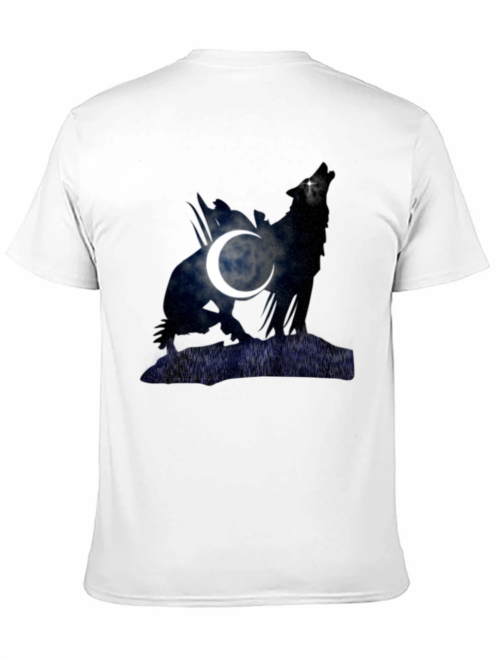 Wolf & Moon Graphic Tee - Mens Black T-Shirt