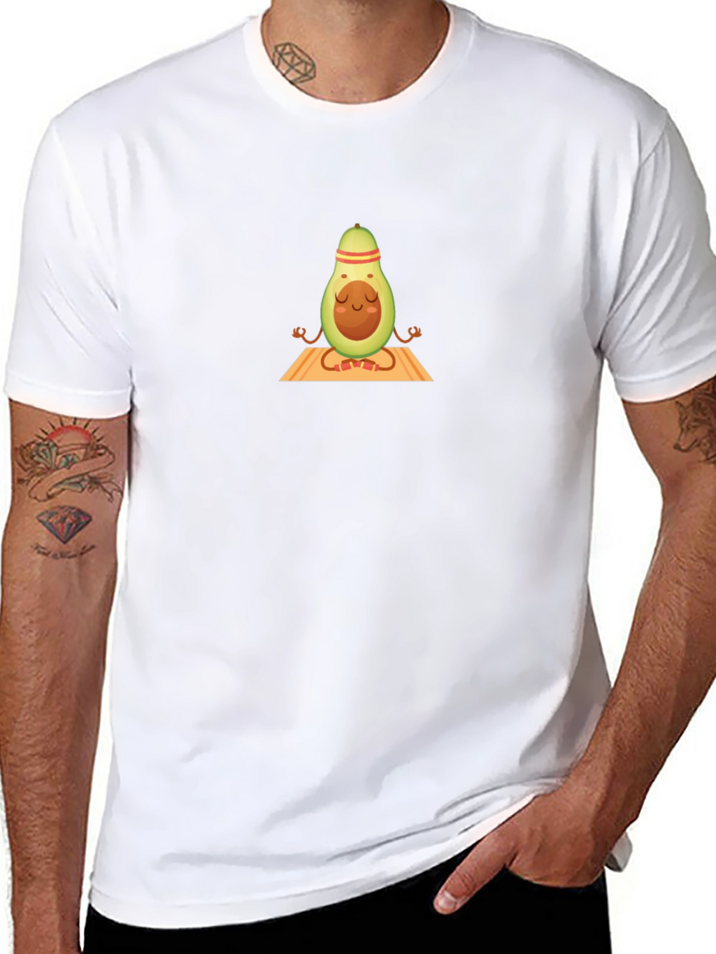 Meditating Avocado Graphic T-Shirt