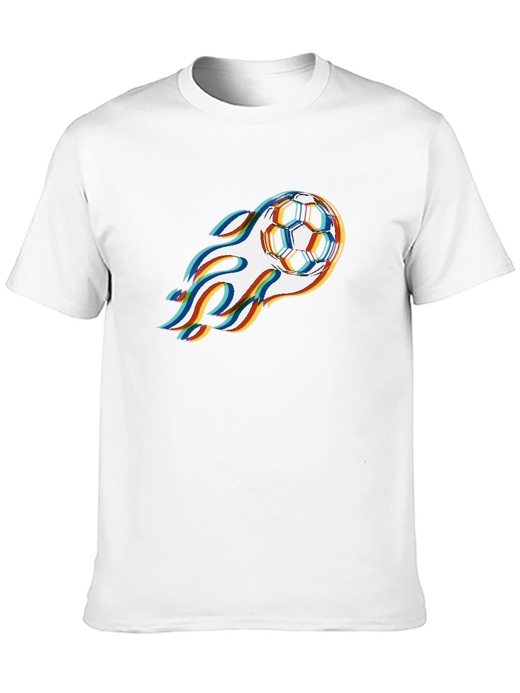 Flaming Soccer Ball Graphic Tee - Cool Sportswear