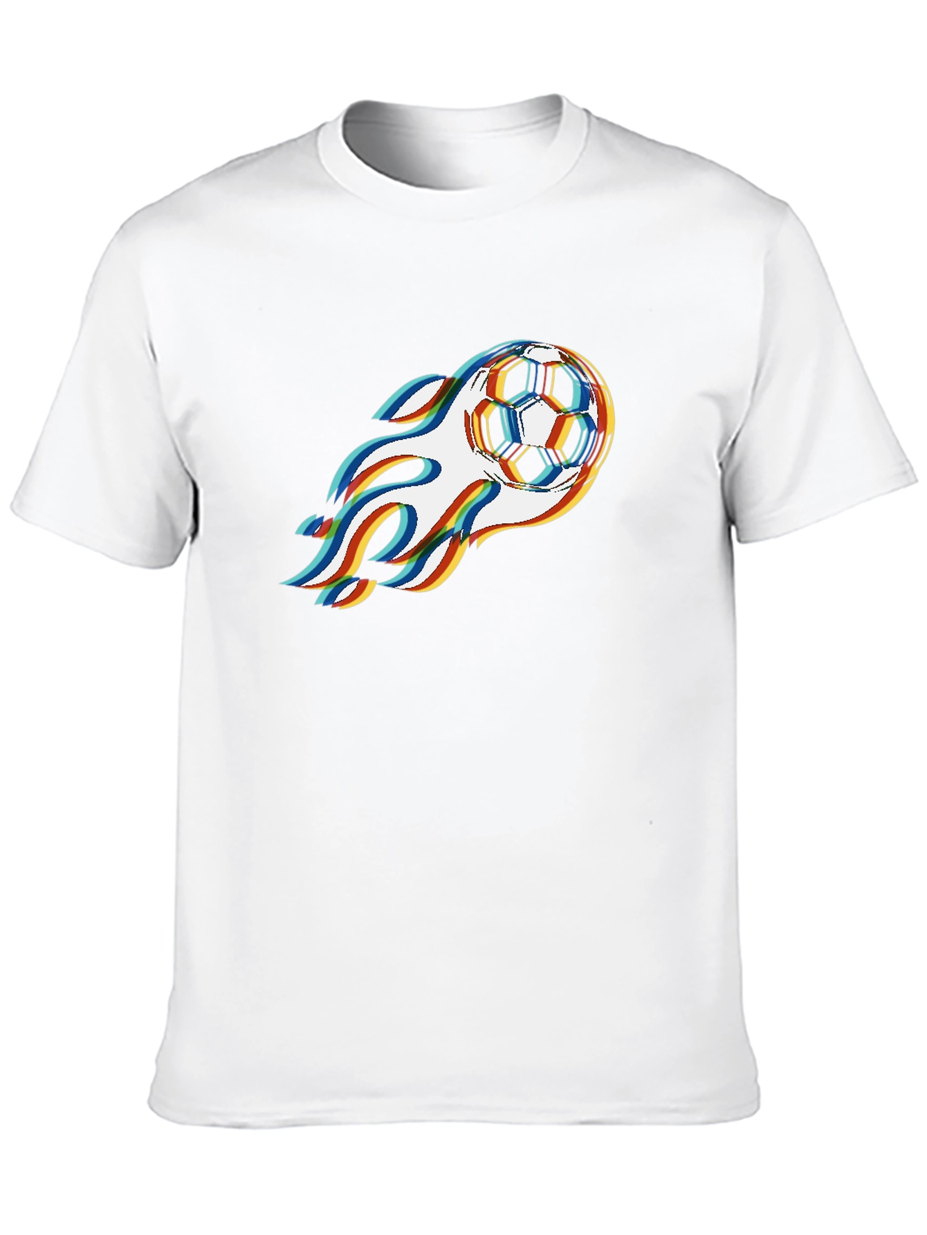 Flaming Soccer Ball Graphic Tee - Cool Sportswear
