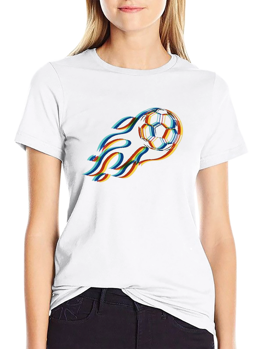 Flaming Soccer Ball Graphic Tee - Cool Sportswear