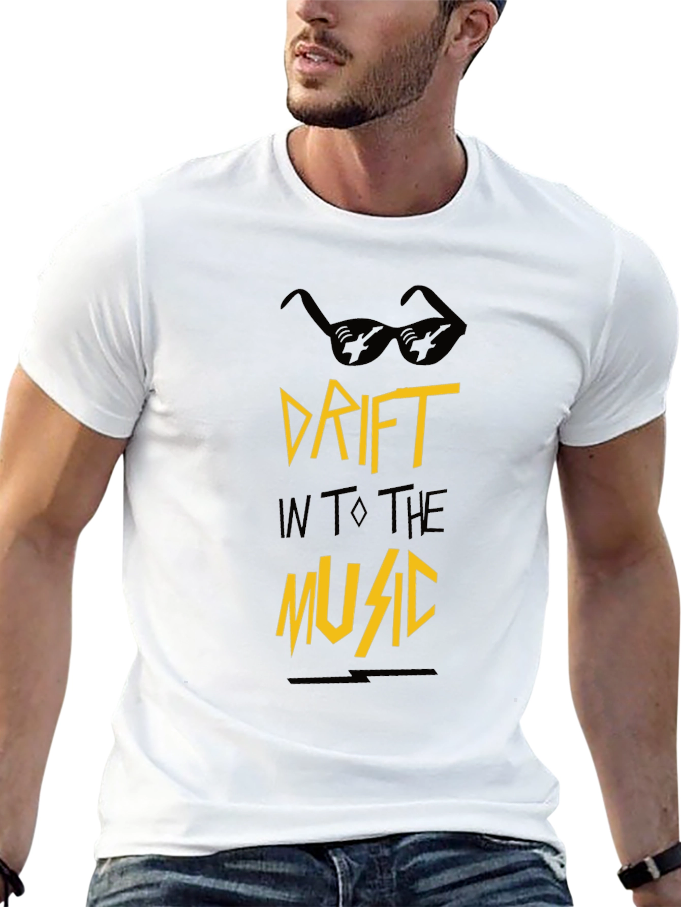 Drift Into the Music Black Graphic Tee