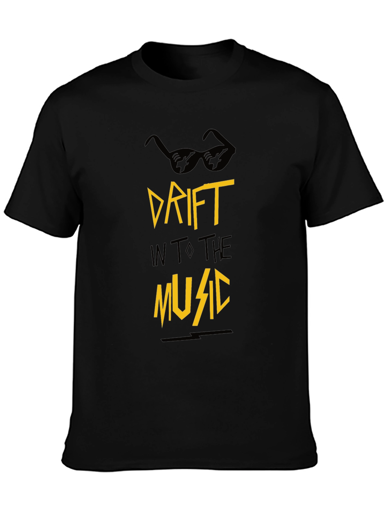 Drift Into the Music Black Graphic Tee