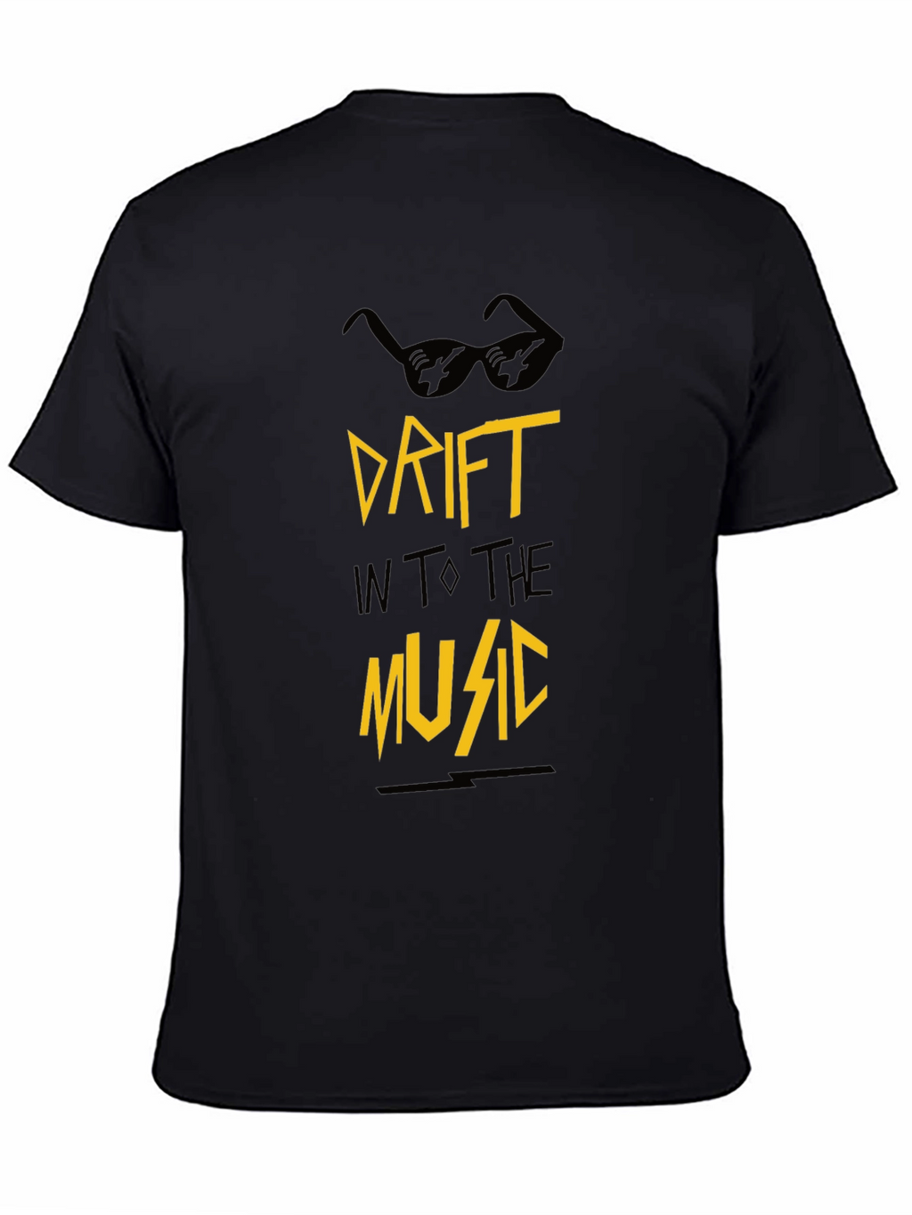 Drift Into the Music Black Graphic Tee