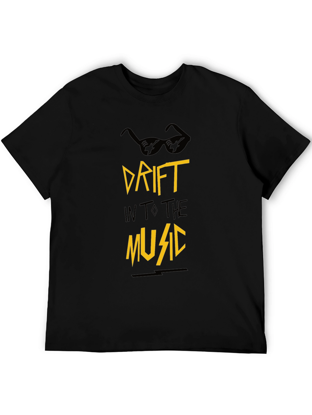 Drift Into the Music Black Graphic Tee