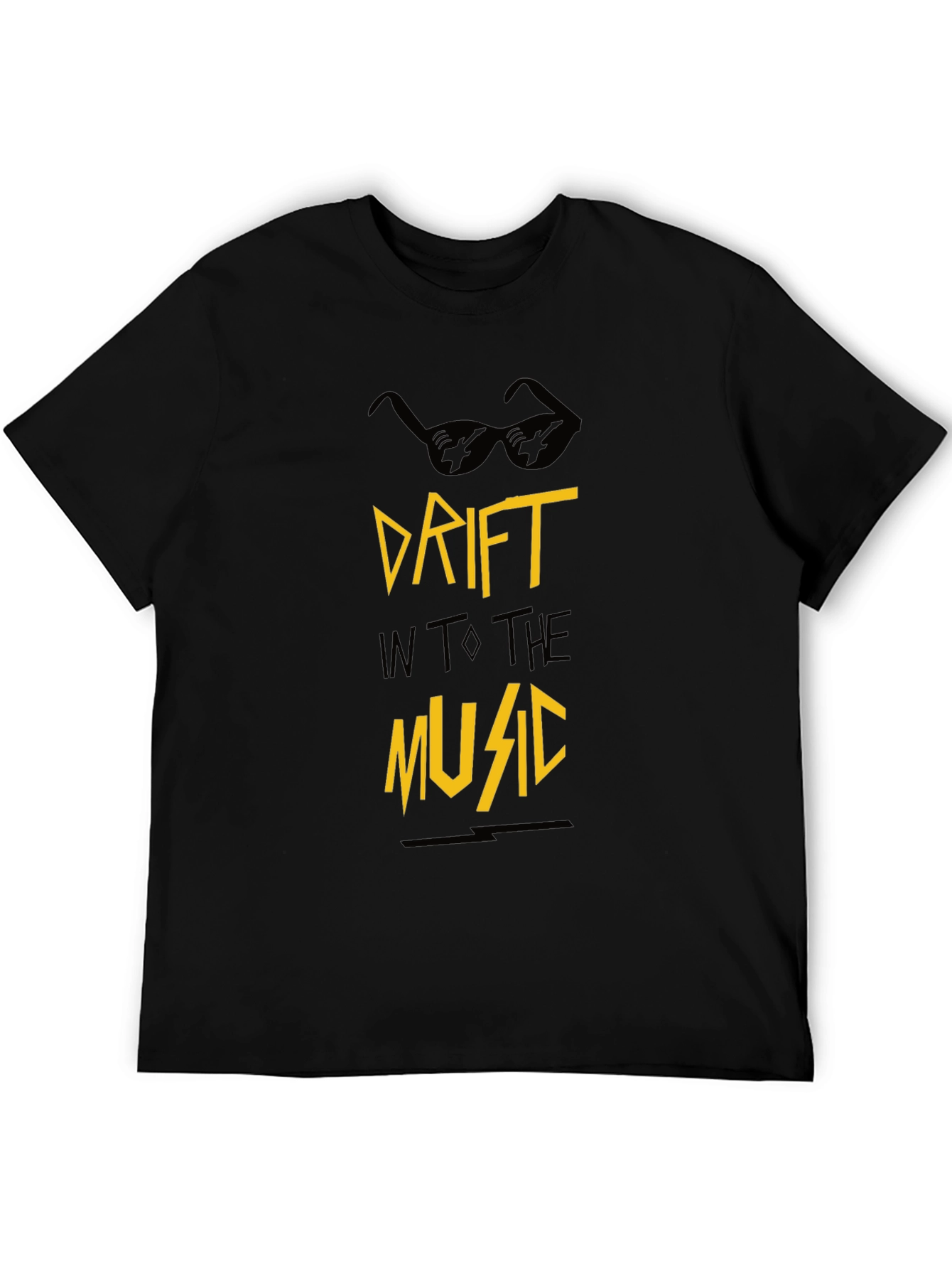 Drift Into the Music Black Graphic Tee