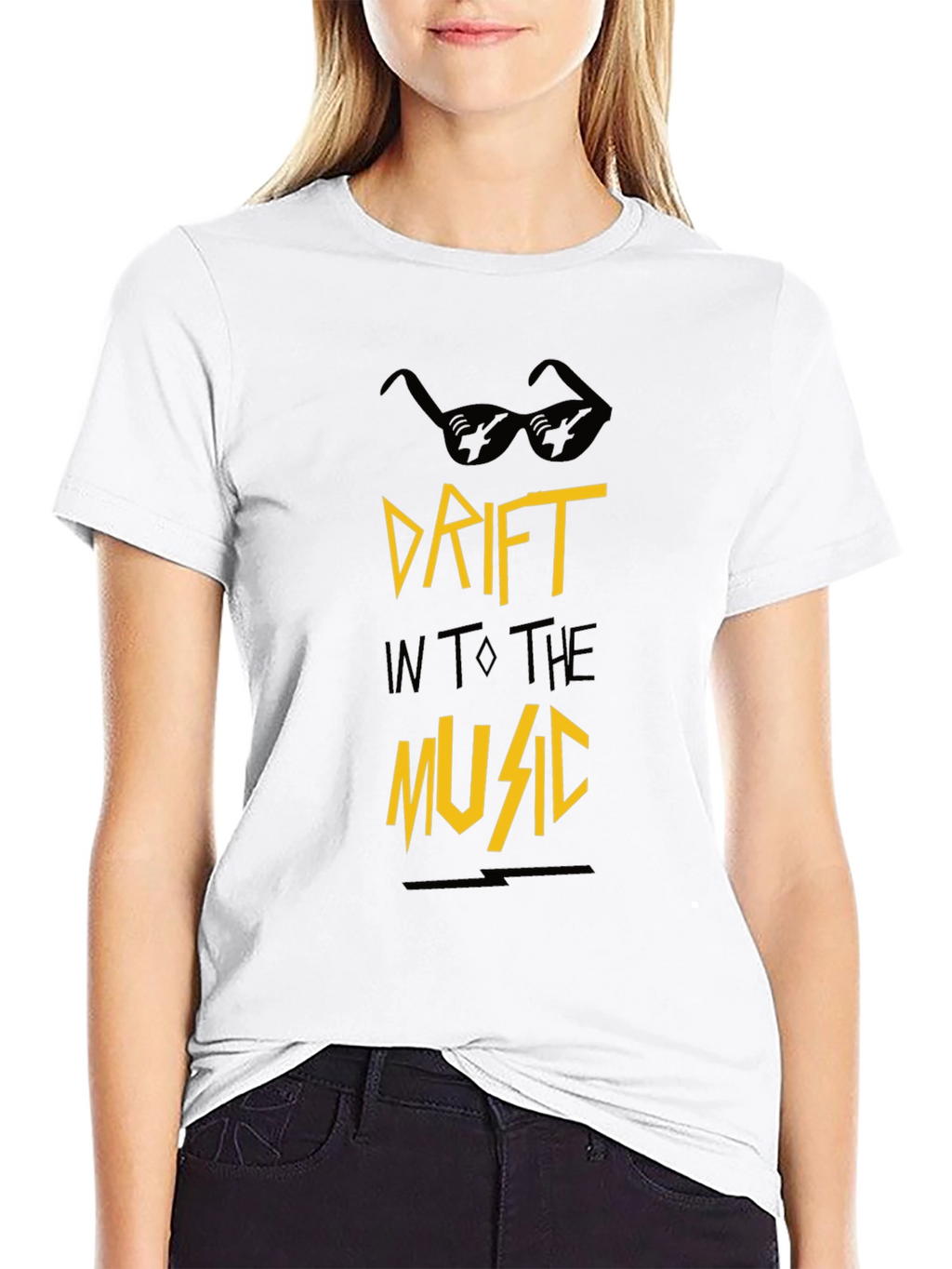 Drift Into the Music Black Graphic Tee