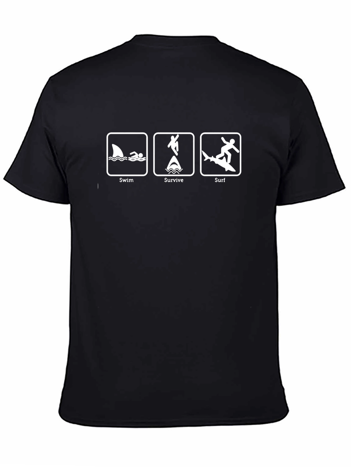 Swim Survive Surf Graphic Tee - Black