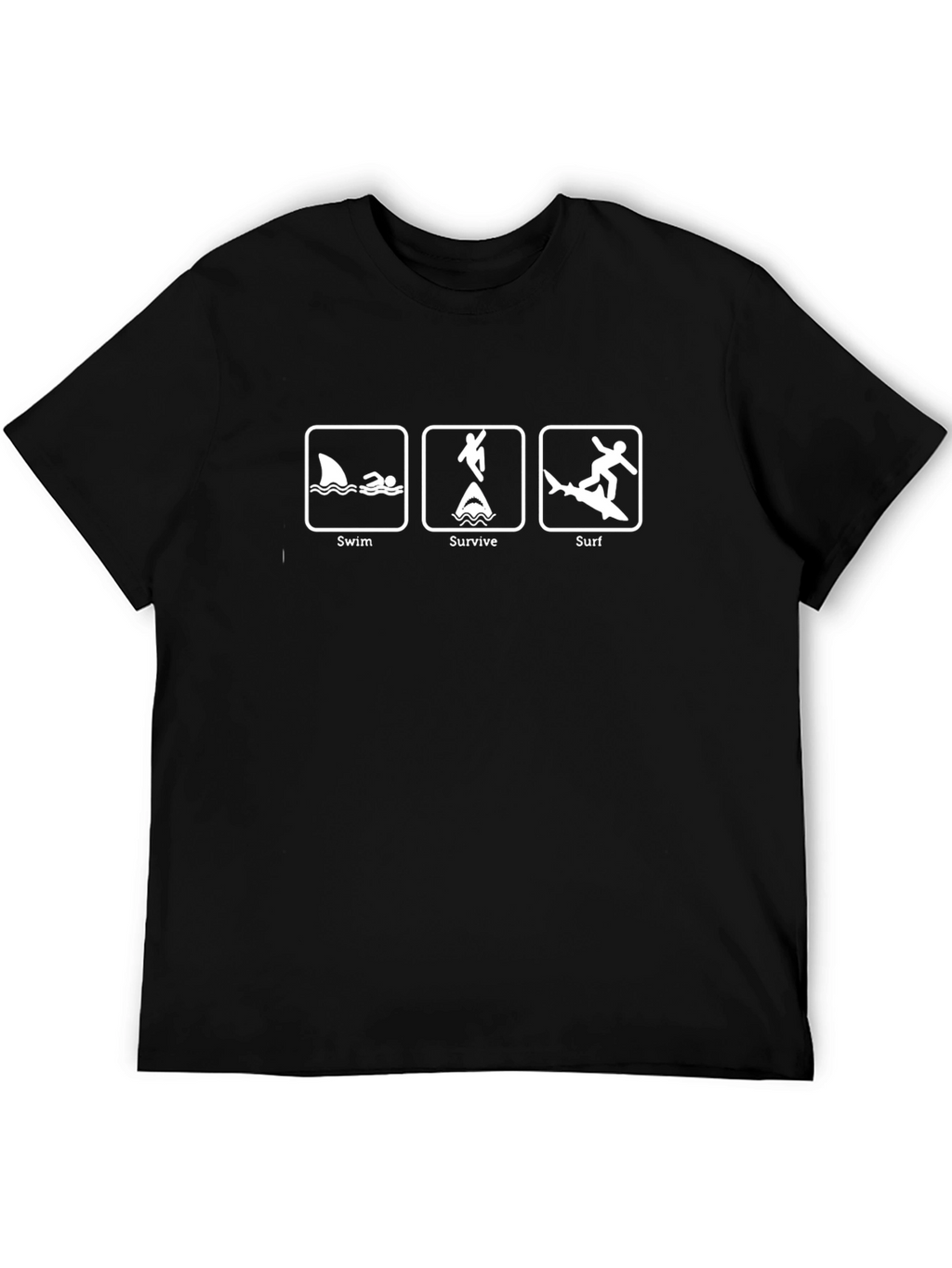 Swim Survive Surf Graphic Tee - Black