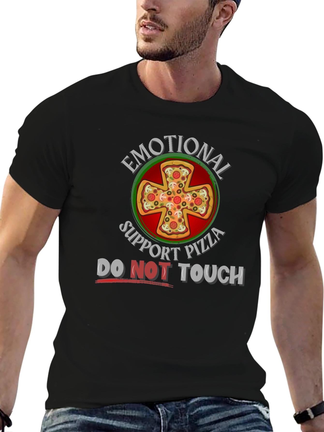 Emotional Support Pizza Graphic T-Shirt
