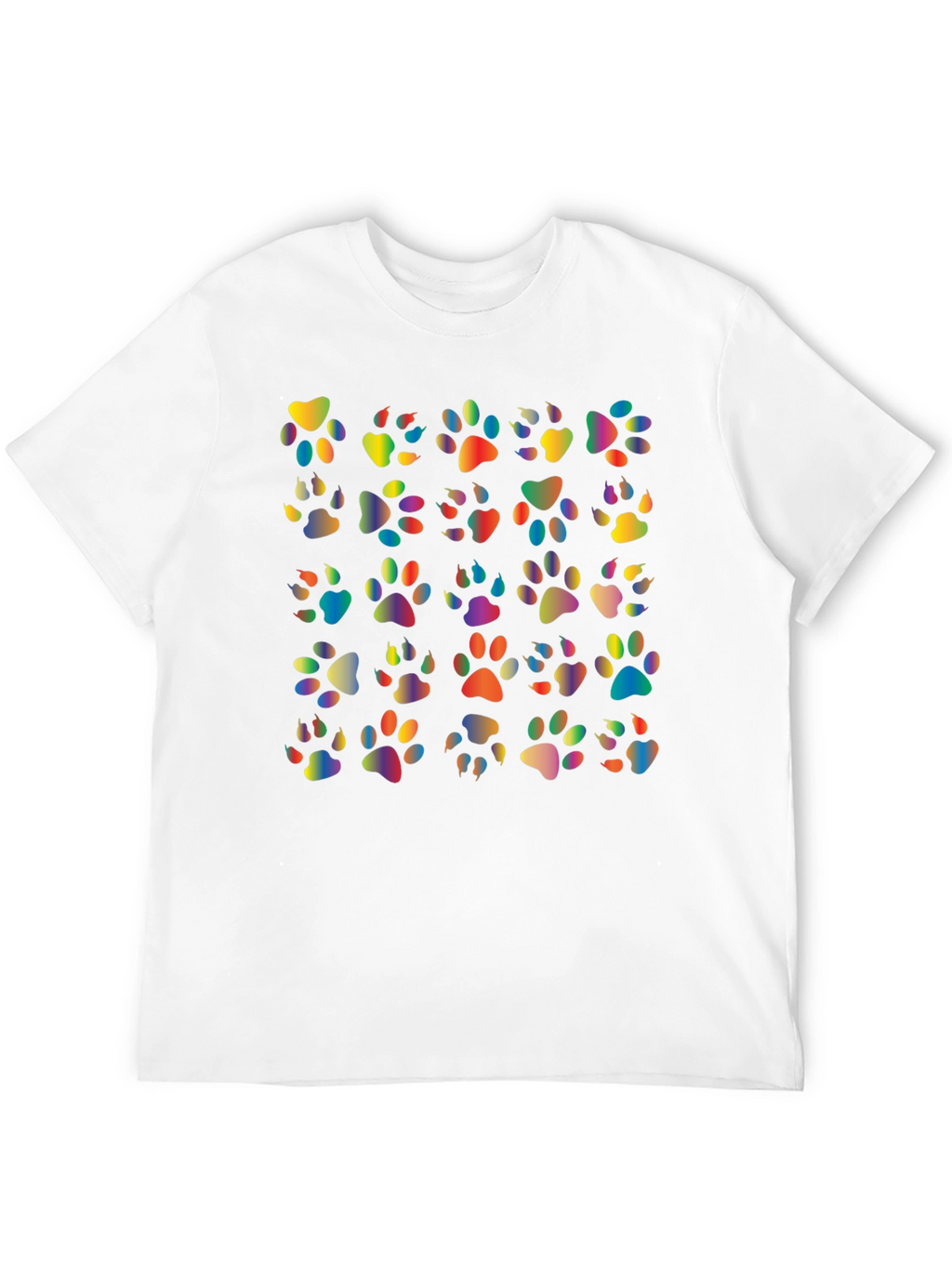 Rainbow Paw Print T-Shirt Black Tee