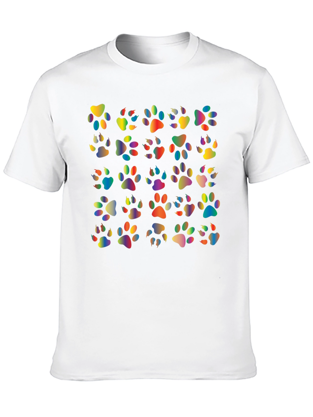 Rainbow Paw Print T-Shirt Black Tee
