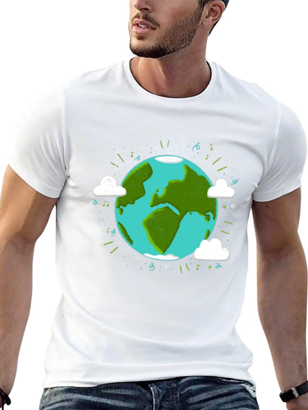 Earth Day Graphic Tee - World Illustration T-Shirt