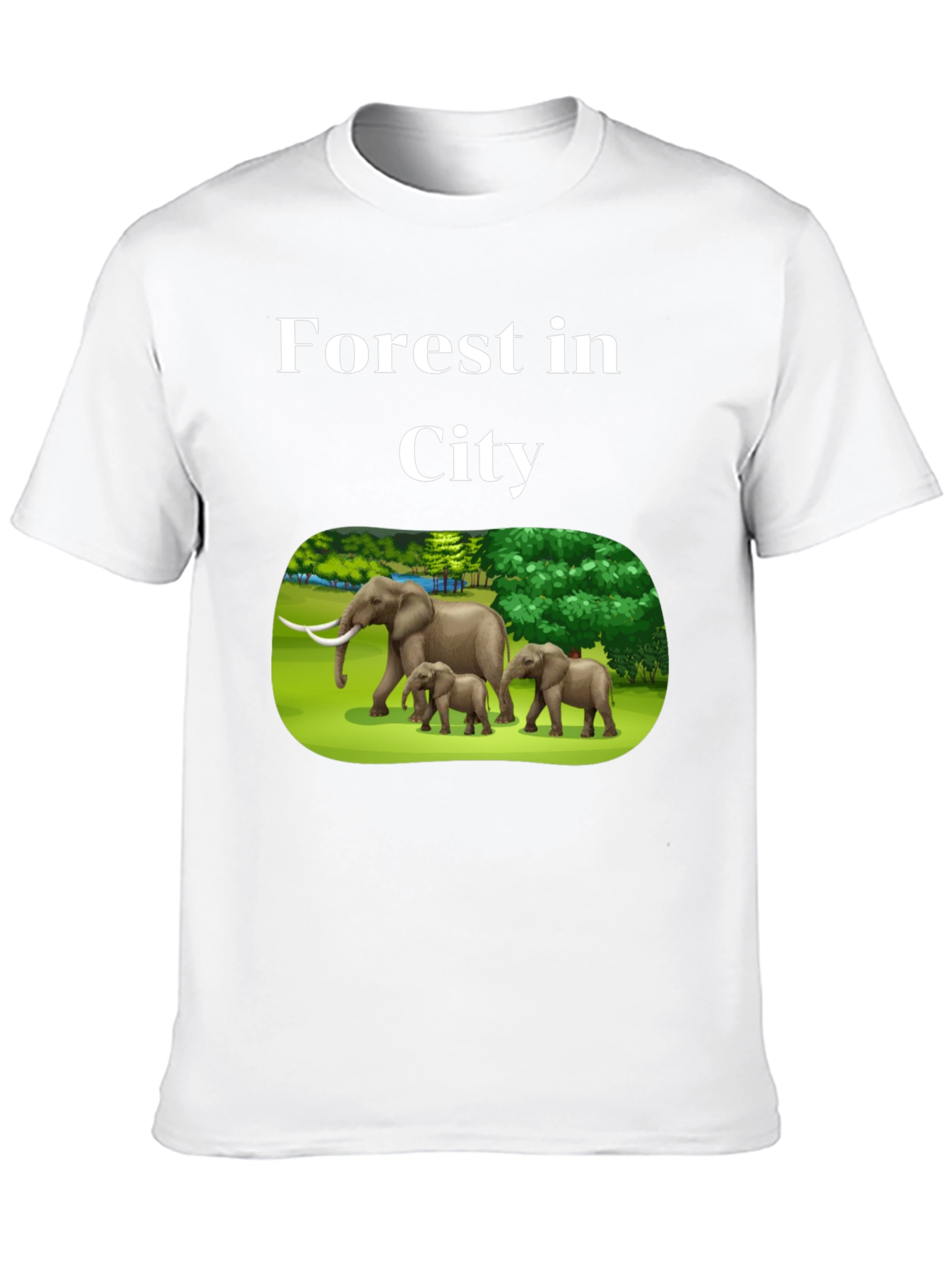 Forest in City Graphic T-Shirt - Black