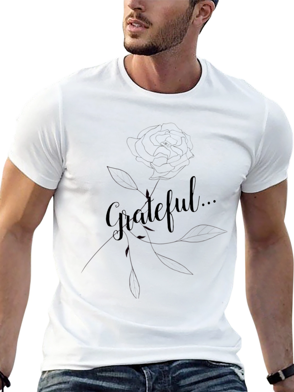 Grateful Rose Graphic Tee - Black Casual Shirt
