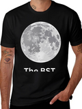 Moon Phase Graphic Tee - Casual Black T-Shirt