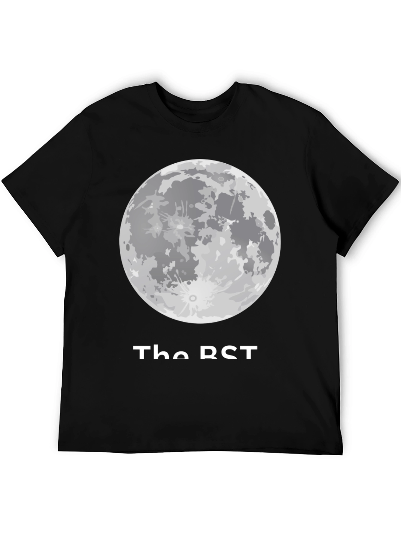 Moon Phase Graphic Tee - Casual Black T-Shirt