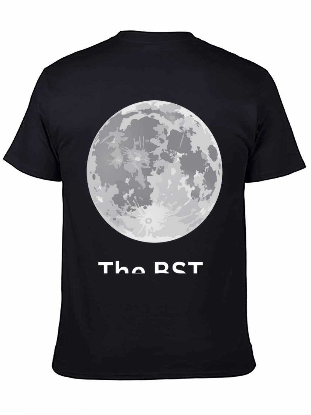 Moon Phase Graphic Tee - Casual Black T-Shirt