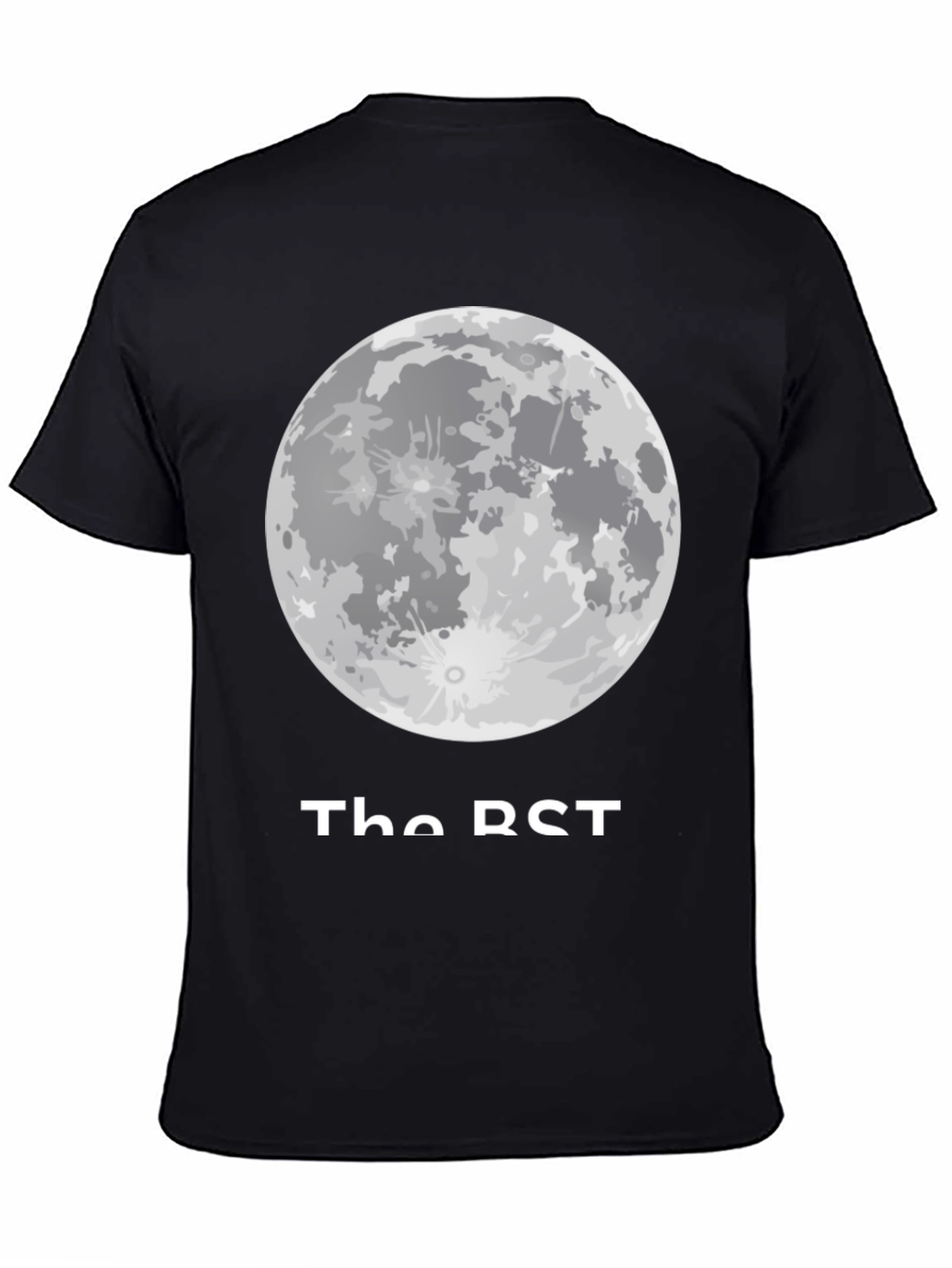 Moon Phase Graphic Tee - Casual Black T-Shirt