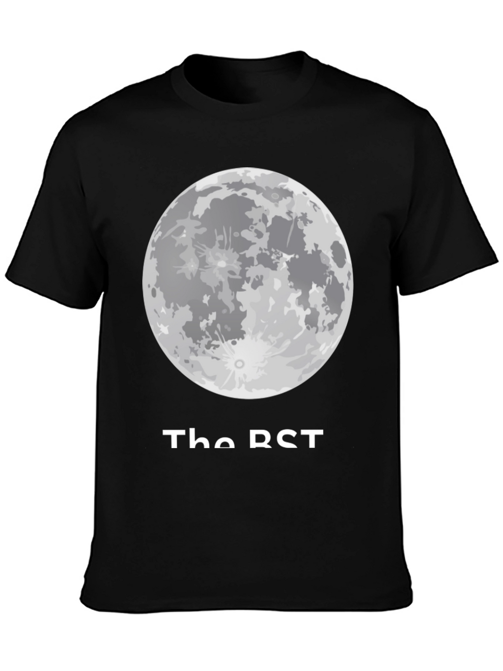 Moon Phase Graphic Tee - Casual Black T-Shirt