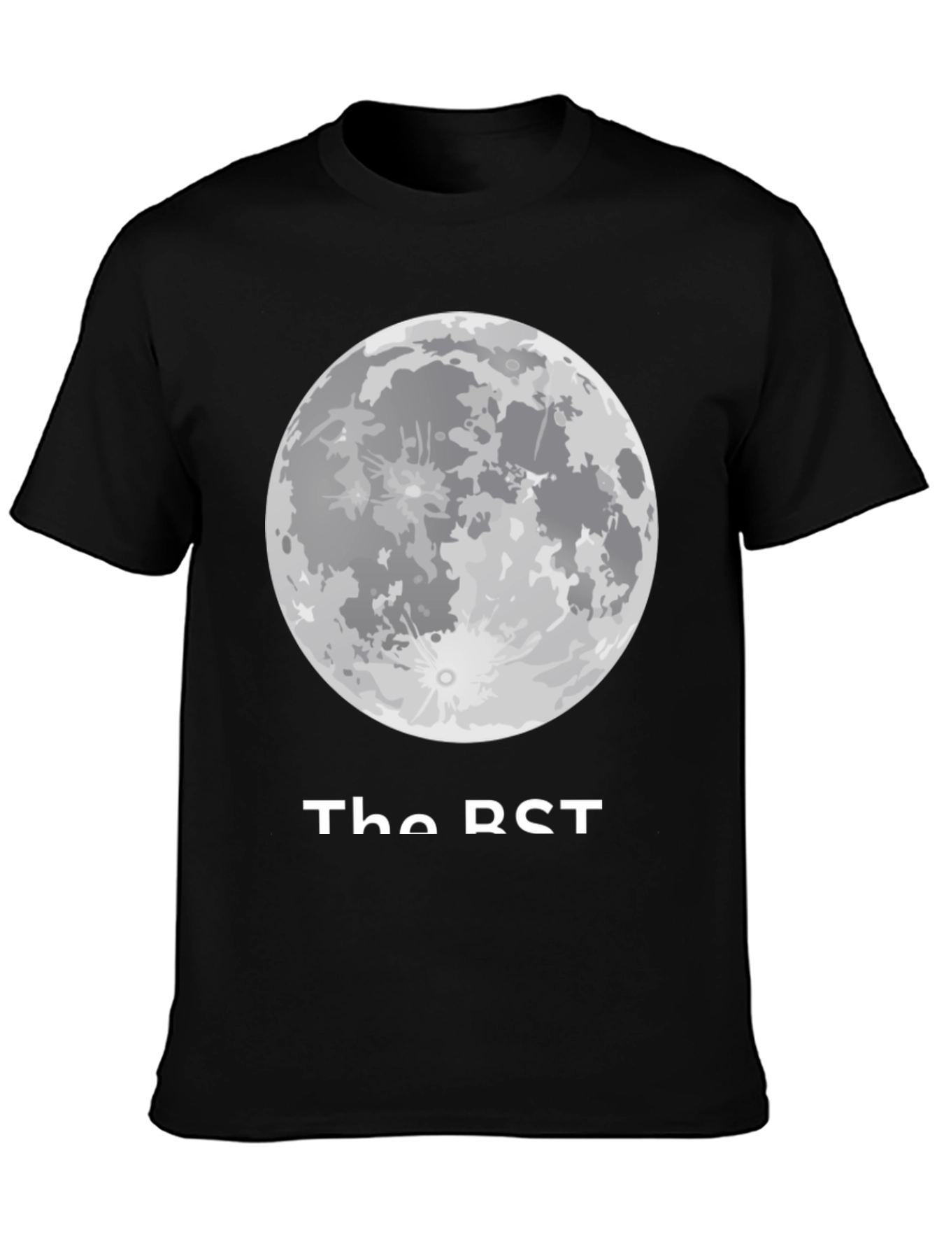 Moon Phase Graphic Tee - Casual Black T-Shirt