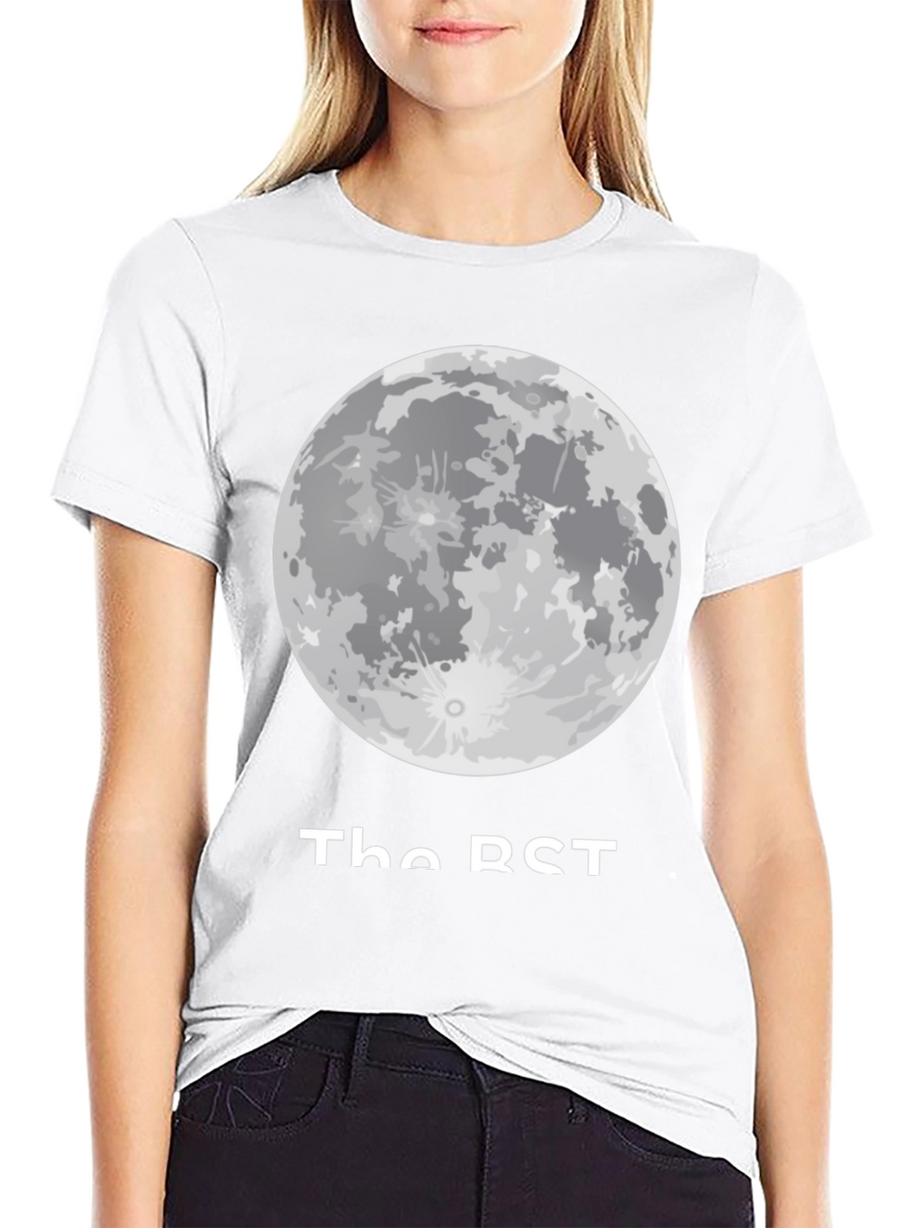 Moon Phase Graphic Tee - Casual Black T-Shirt