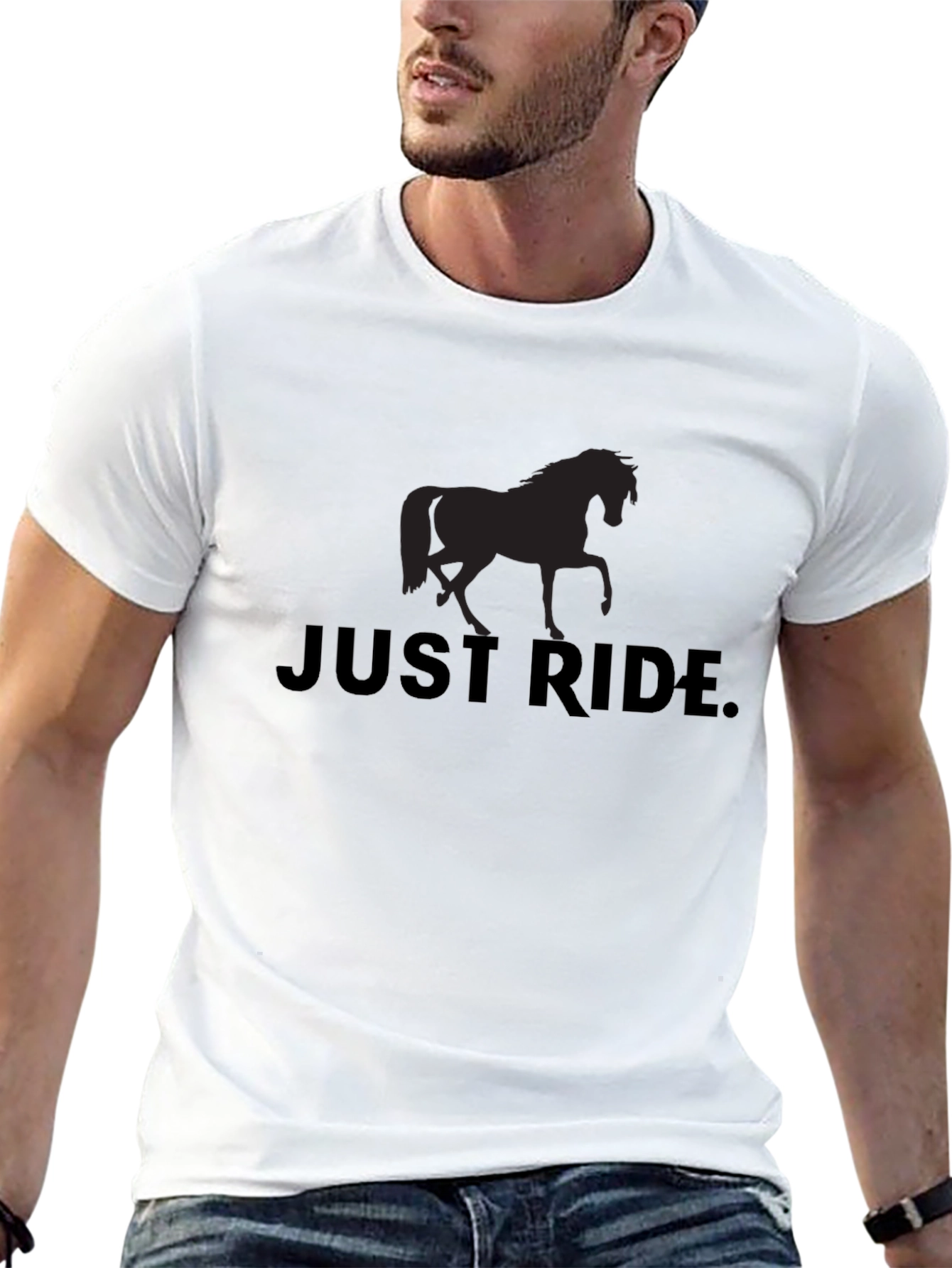 Just Ride Horse Graphic Tee - Black