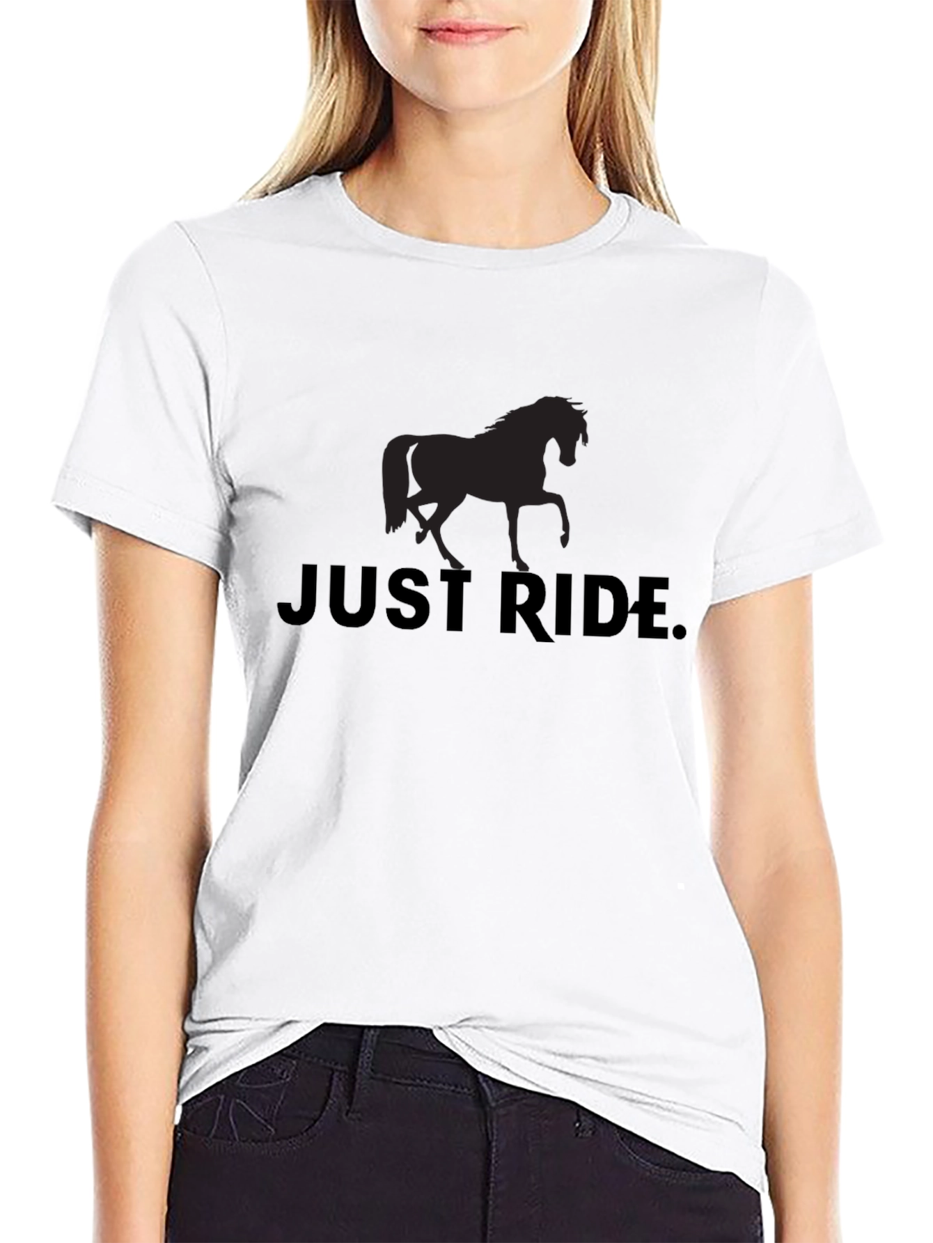Just Ride Horse Graphic Tee - Black