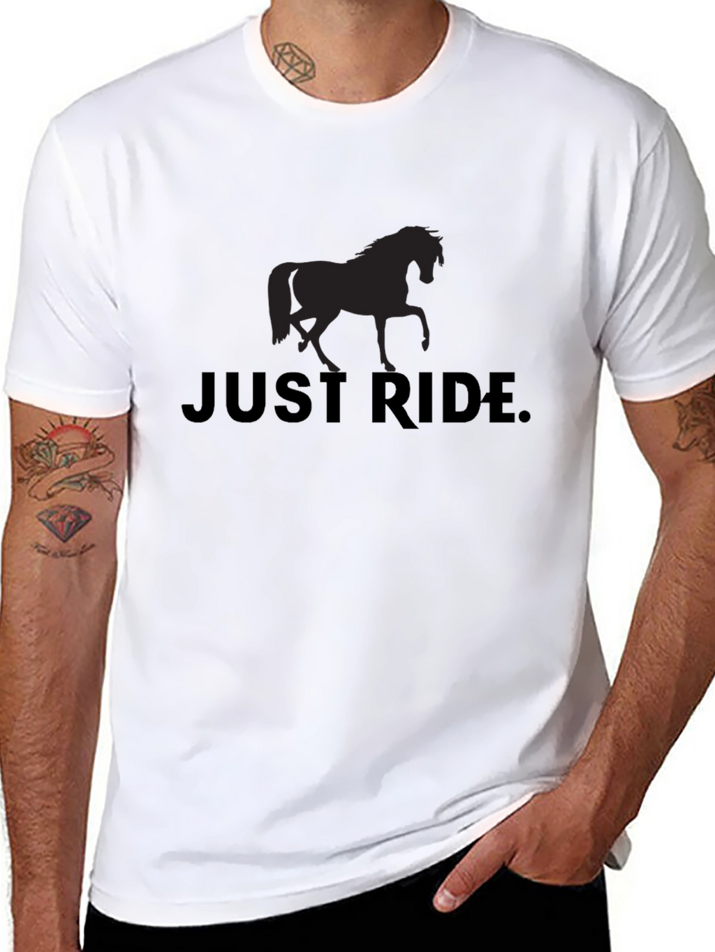 Just Ride Horse Graphic Tee - Black