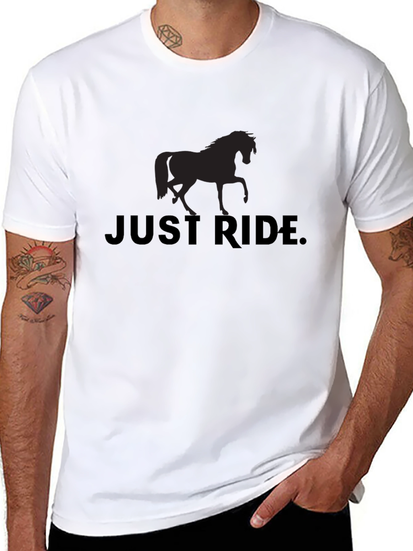 Just Ride Horse Graphic Tee - Black