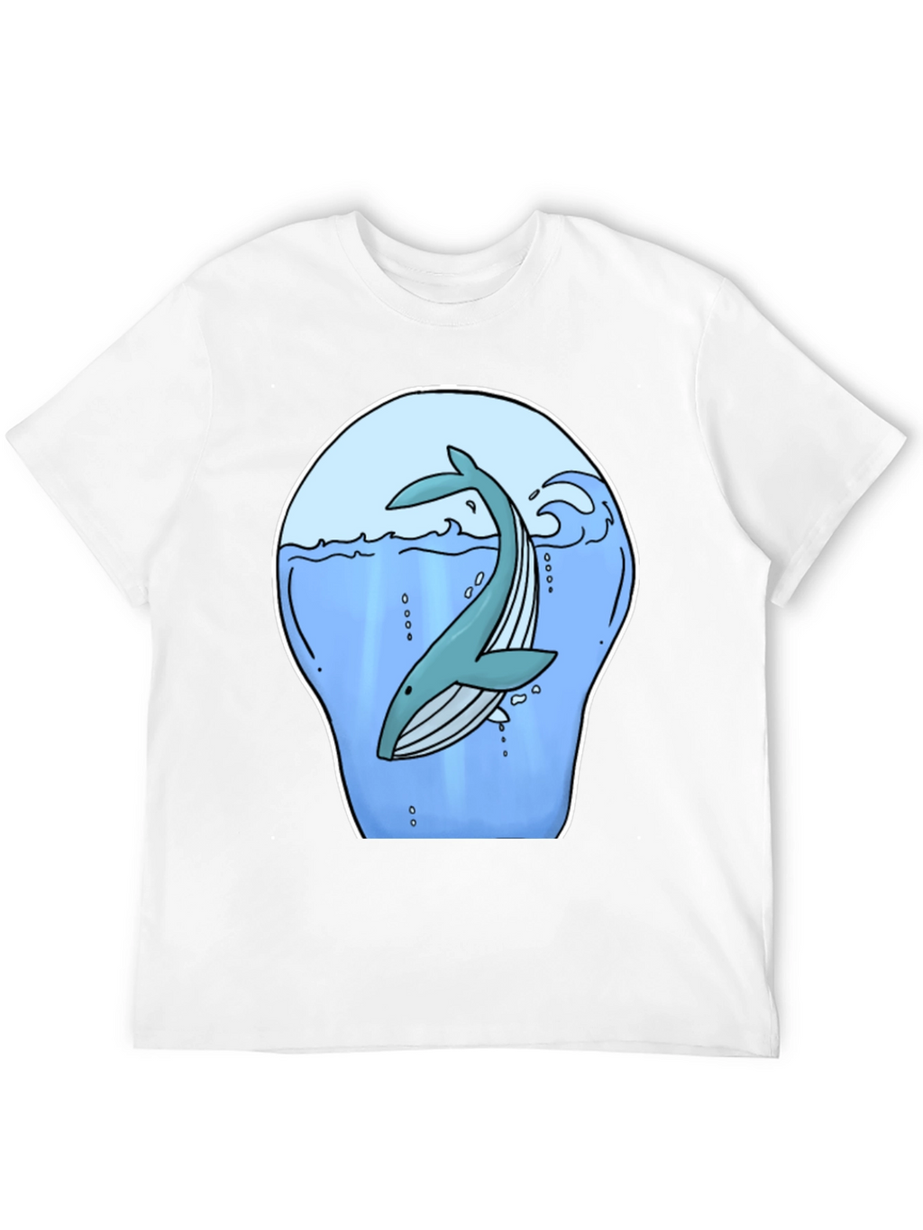 Whale Graphic Print Black T-Shirt