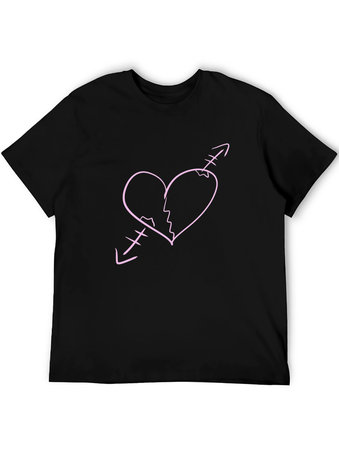 Broken Heart Arrow Graphic Tee - Black