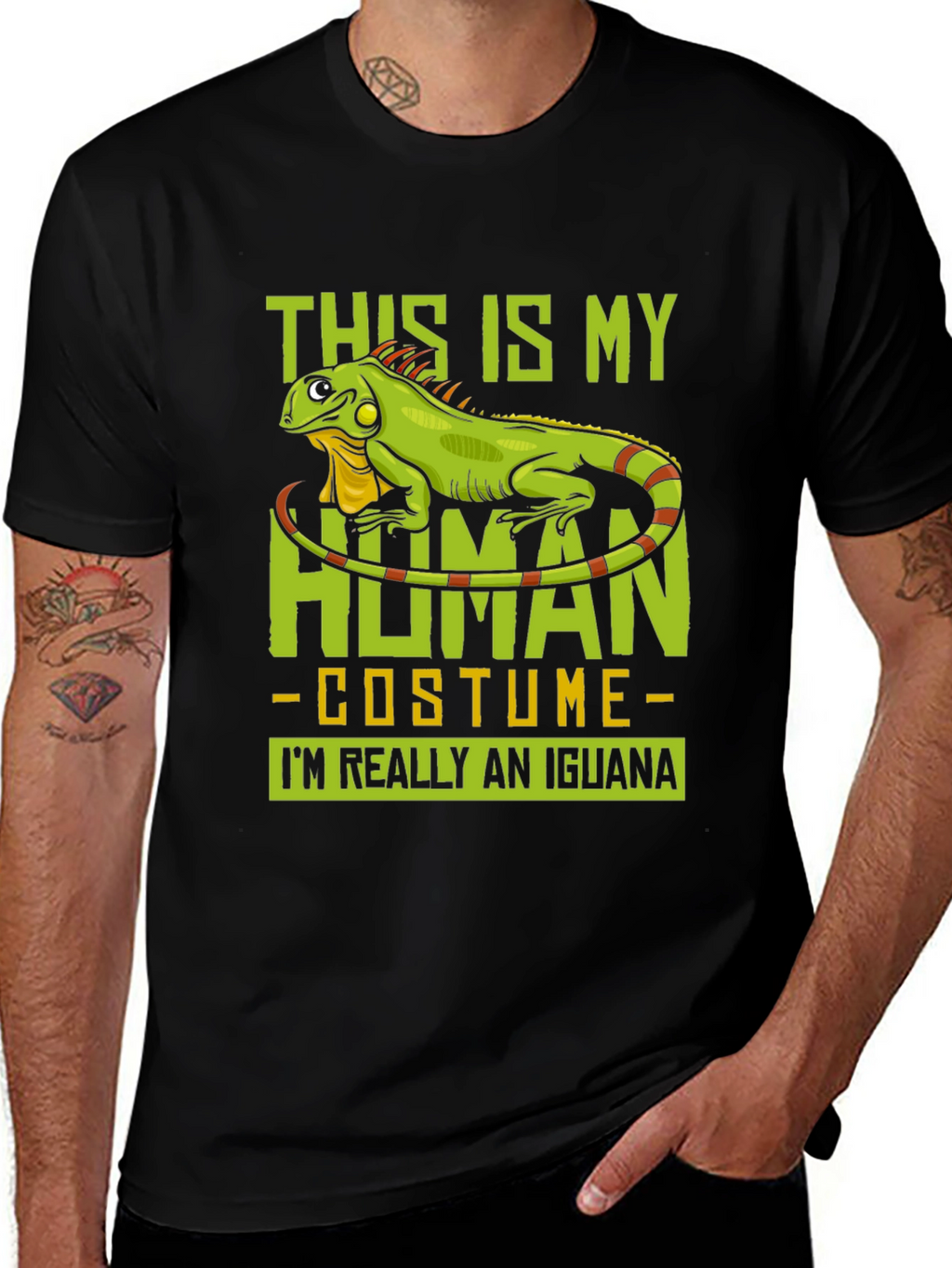 Iguana Human Costume Funny Graphic T-Shirt