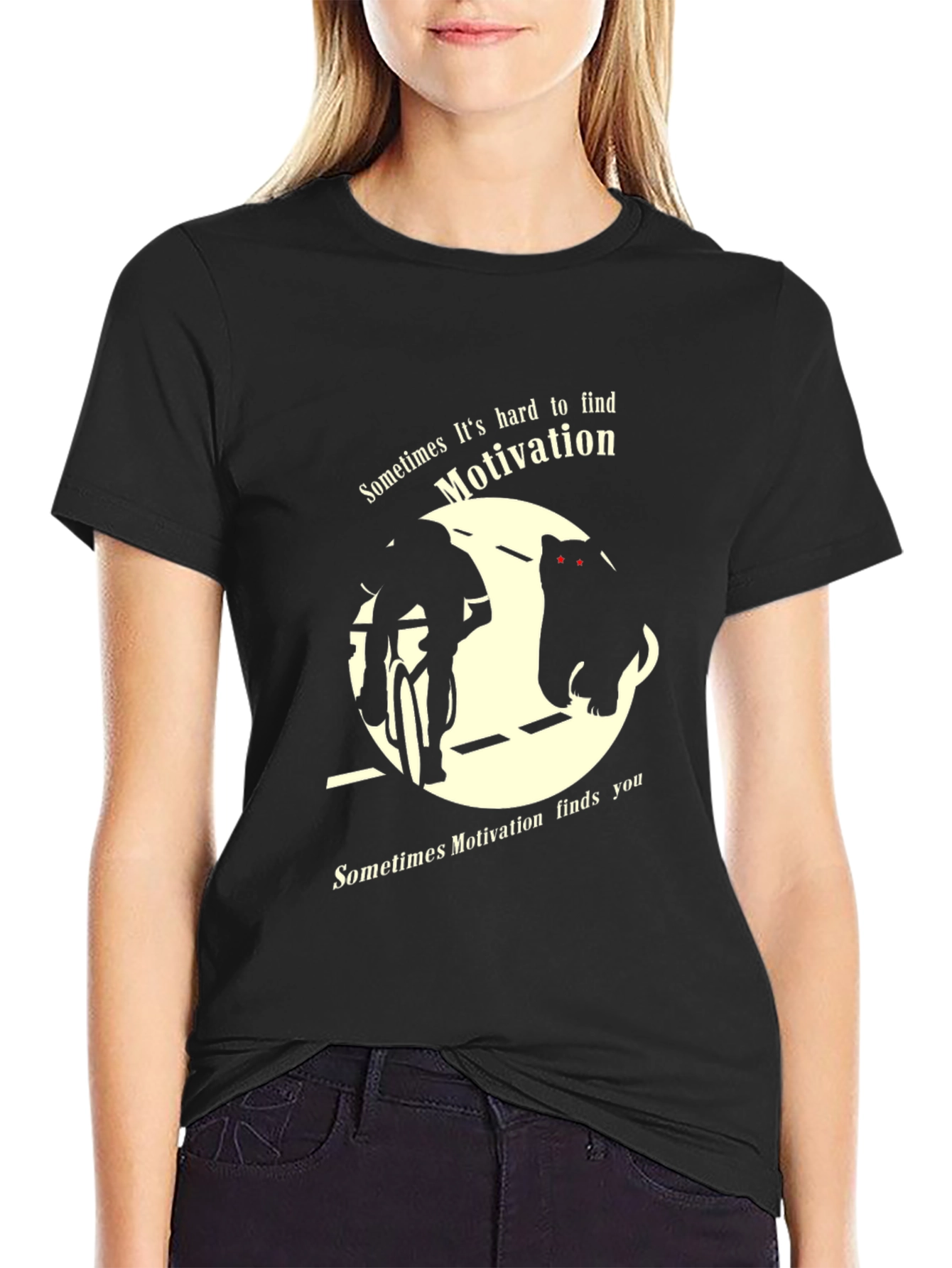Motivational Cyclist Bear Graphic T-Shirt