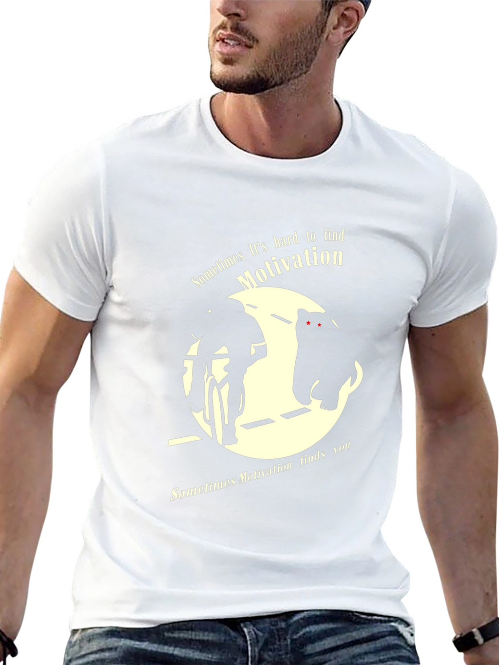 Motivational Cyclist Bear Graphic T-Shirt