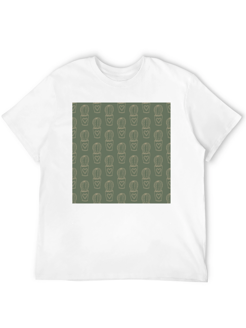 Trendy Cactus Heart Tee - Black Cotton Comfort
