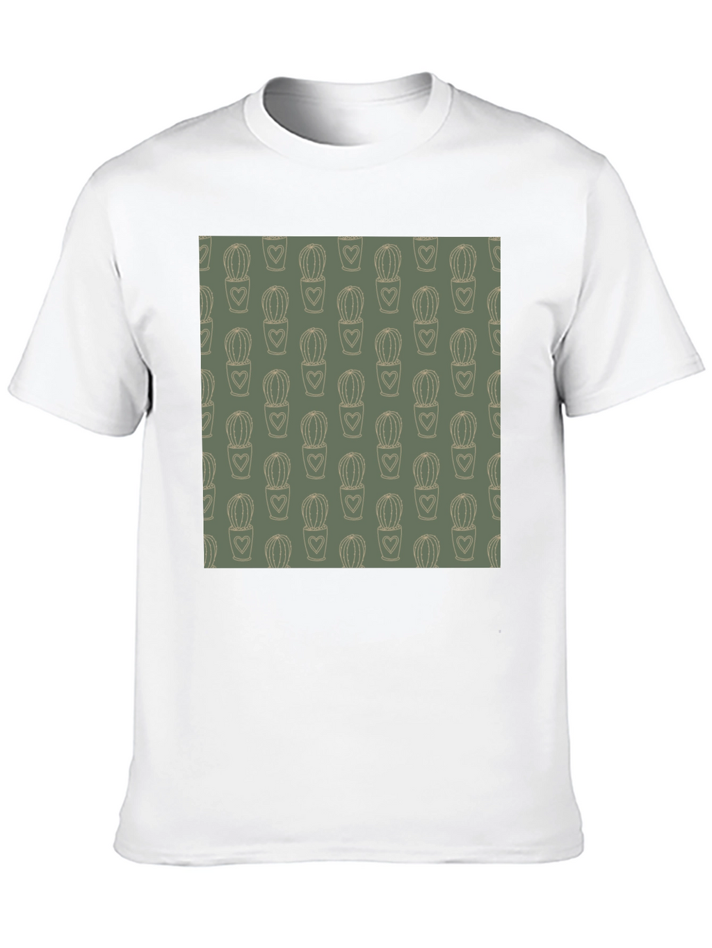 Trendy Cactus Heart Tee - Black Cotton Comfort