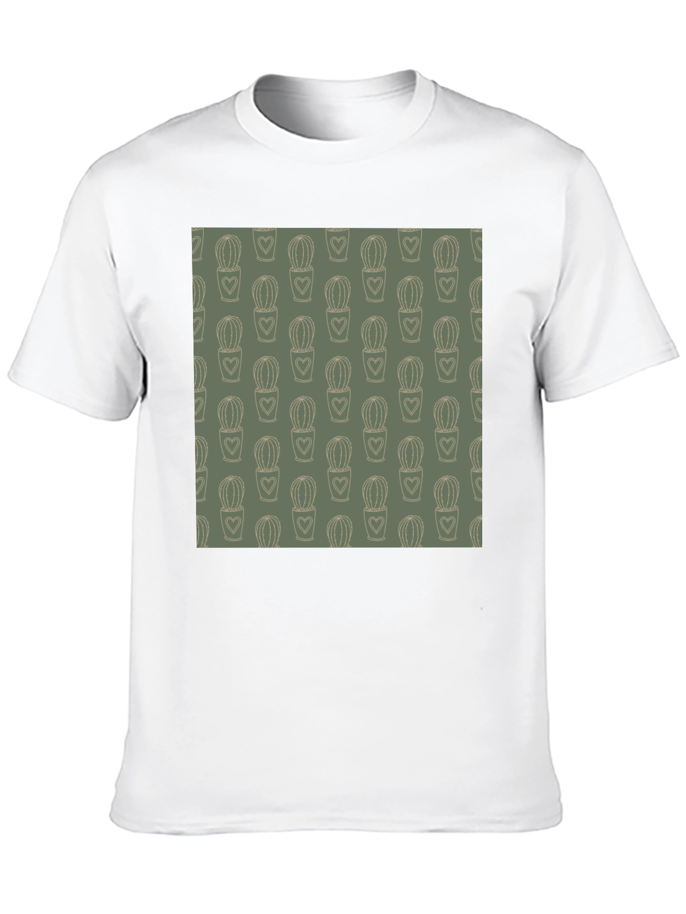 Trendy Cactus Heart Tee - Black Cotton Comfort