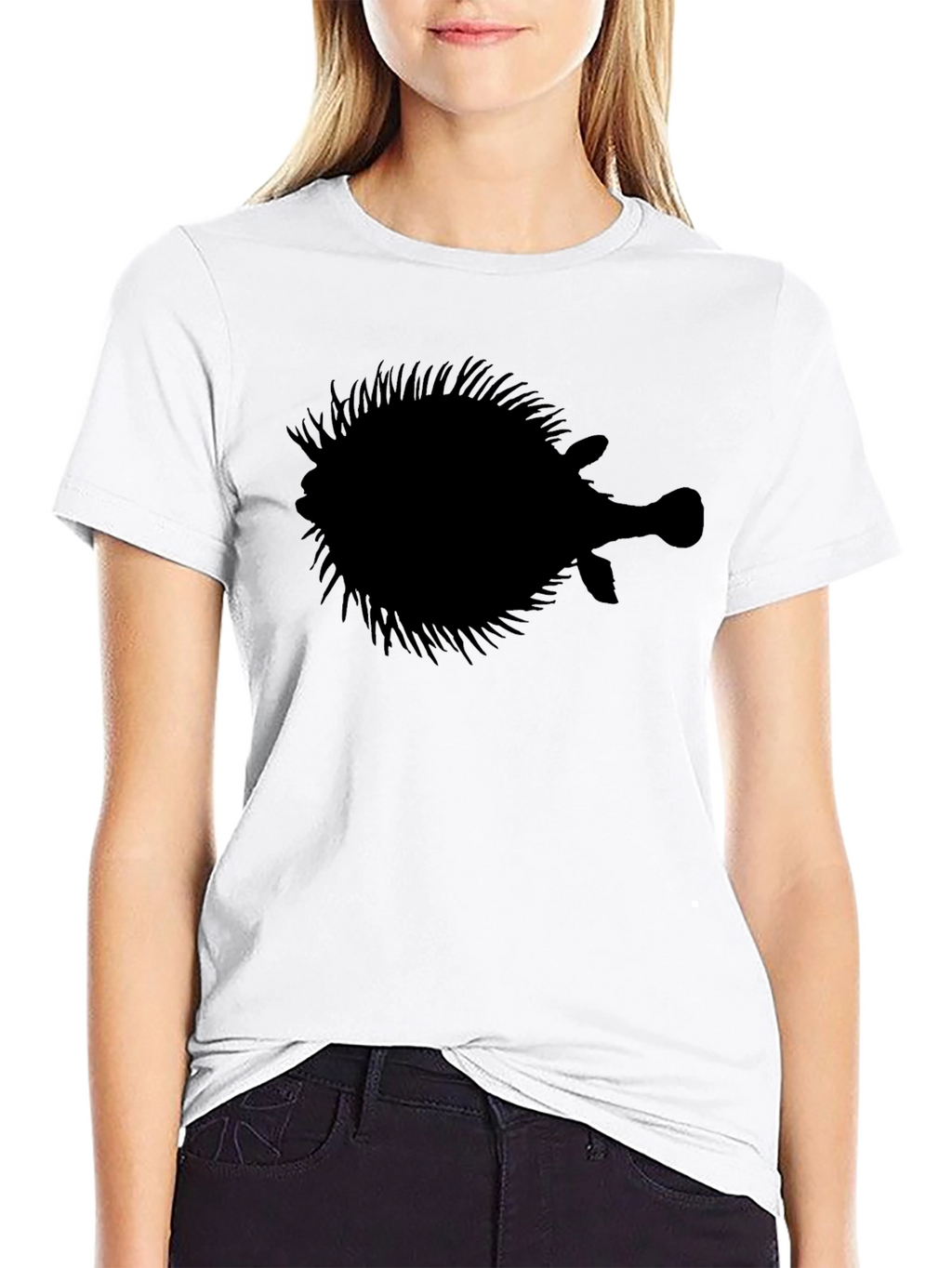 Pufferfish Silhouette Graphic T-Shirt