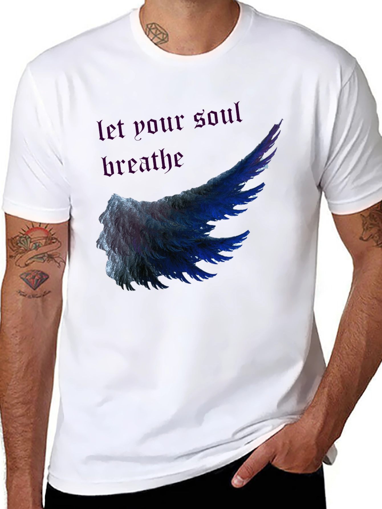 Soul Breathe Wing Graphic Tee - Mens Black T-Shirt
