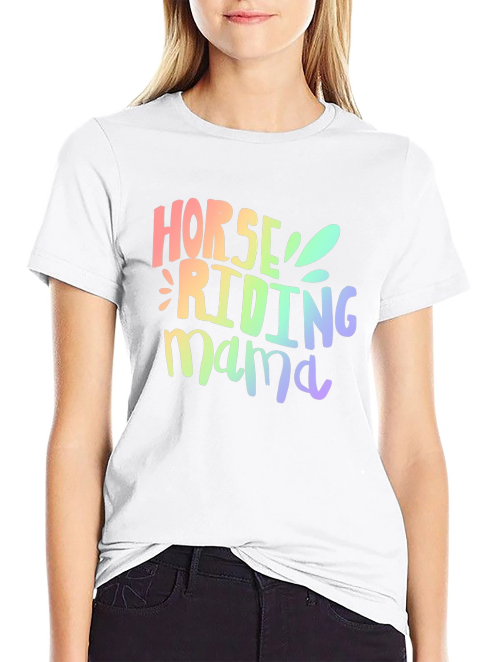 Horse Riding Mama Graphic Tee - Black
