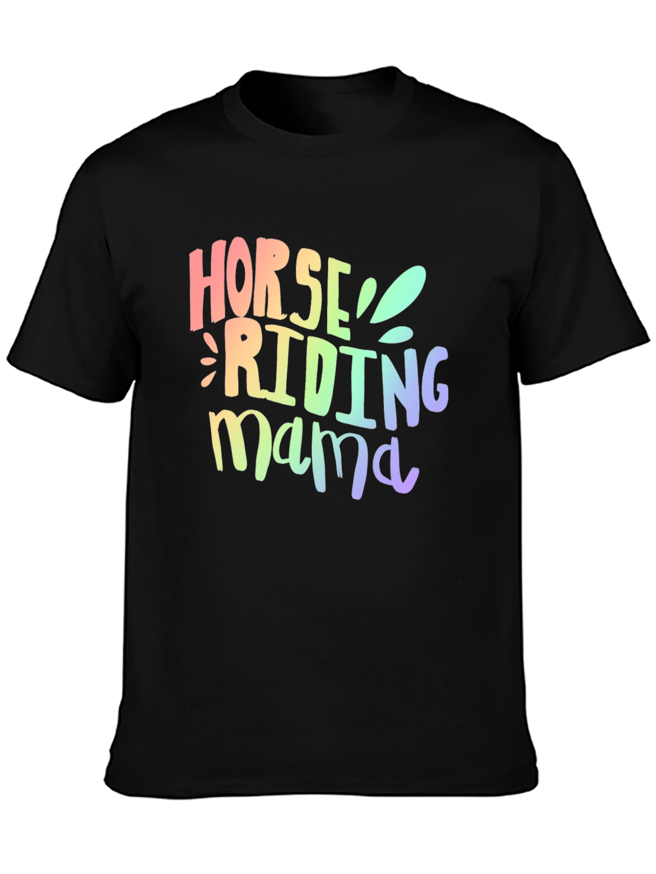 Horse Riding Mama Graphic Tee - Black