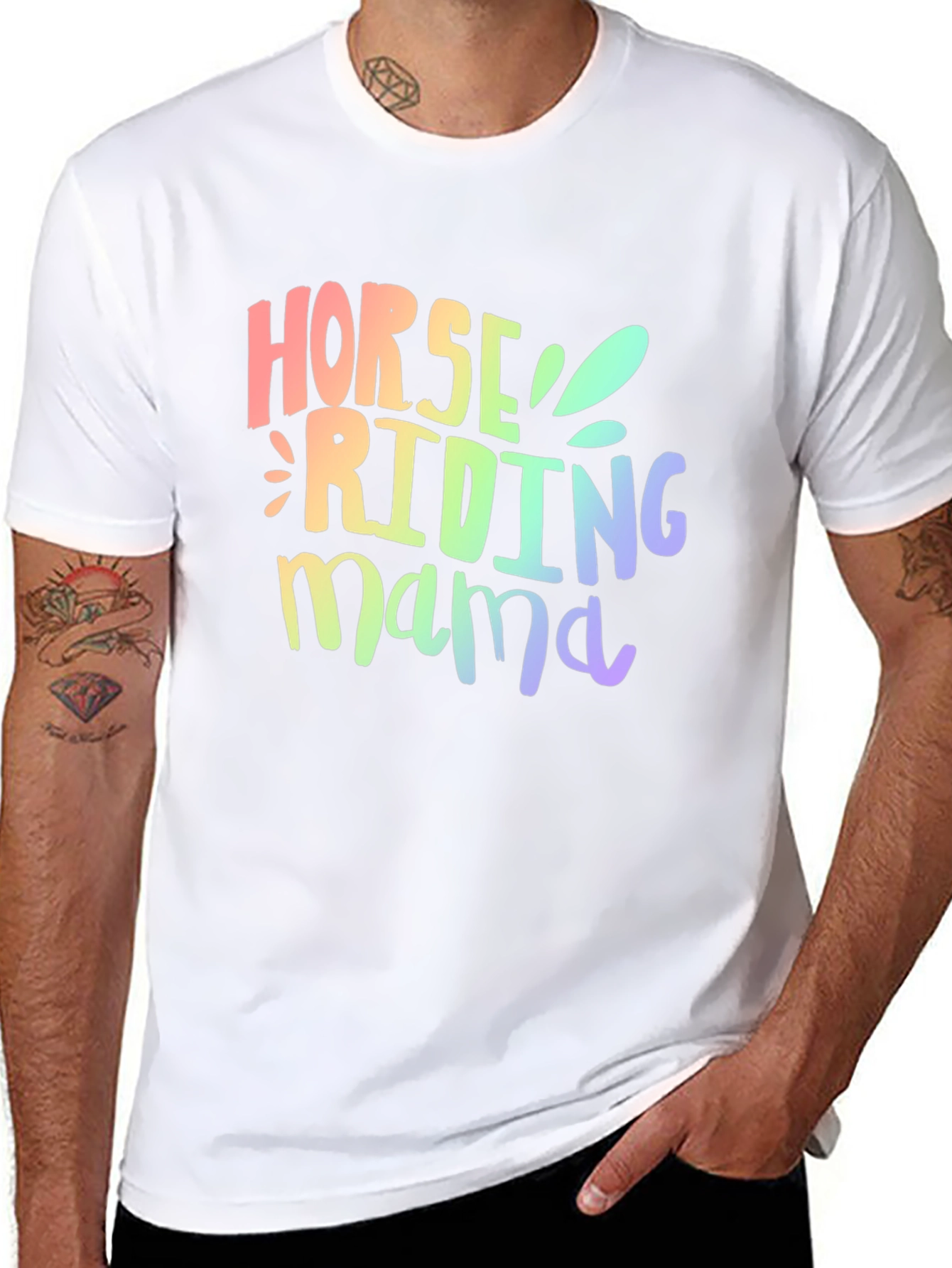 Horse Riding Mama Graphic Tee - Black