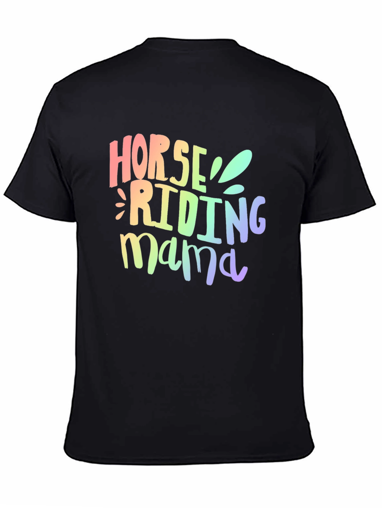 Horse Riding Mama Graphic Tee - Black
