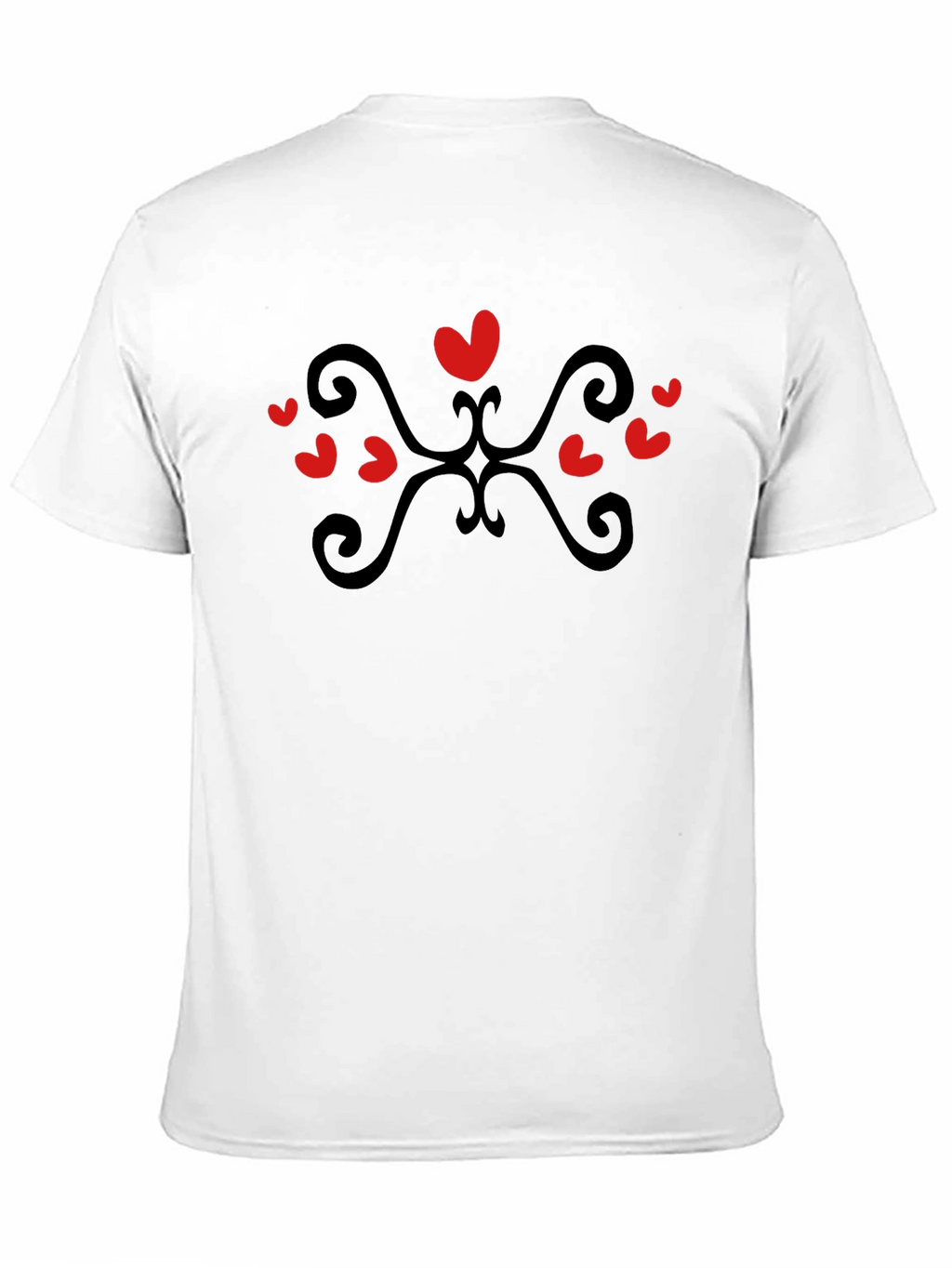 Heart Scroll Black Tee - Stylish Casual Wear