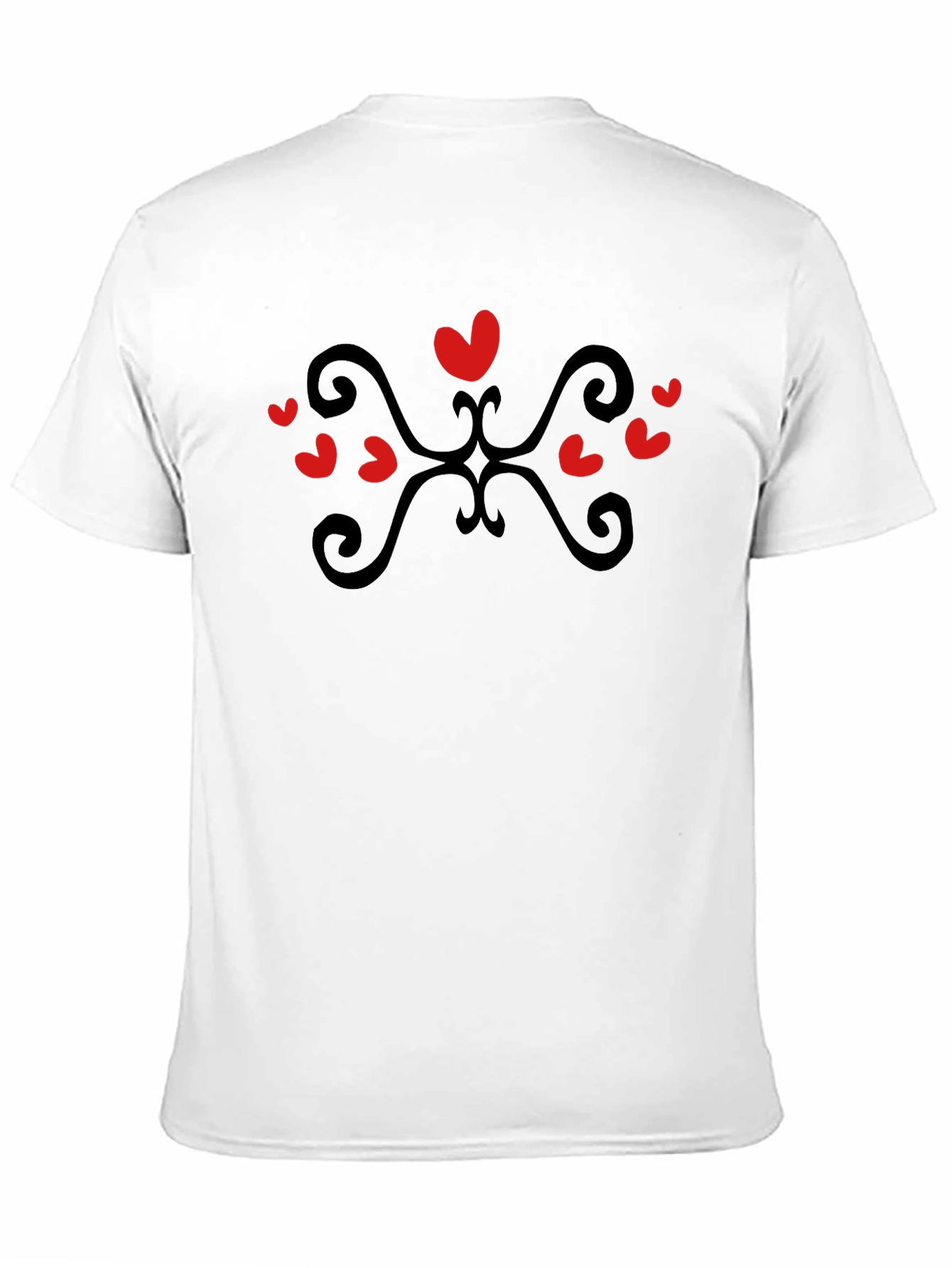 Heart Scroll Black Tee - Stylish Casual Wear