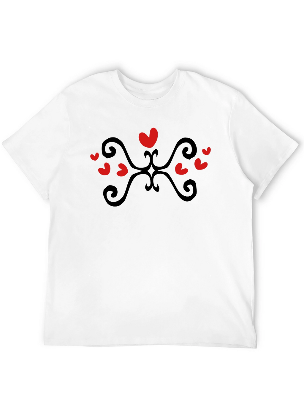 Heart Scroll Black Tee - Stylish Casual Wear