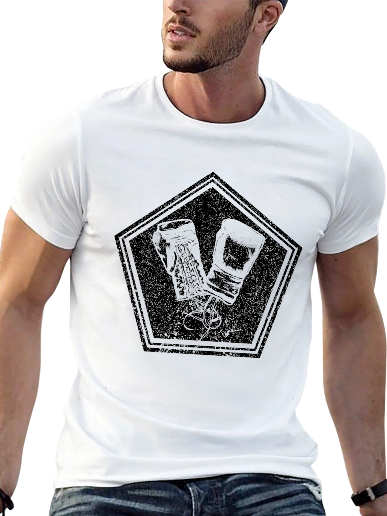 Boxing Gloves Graphic Tee - Black