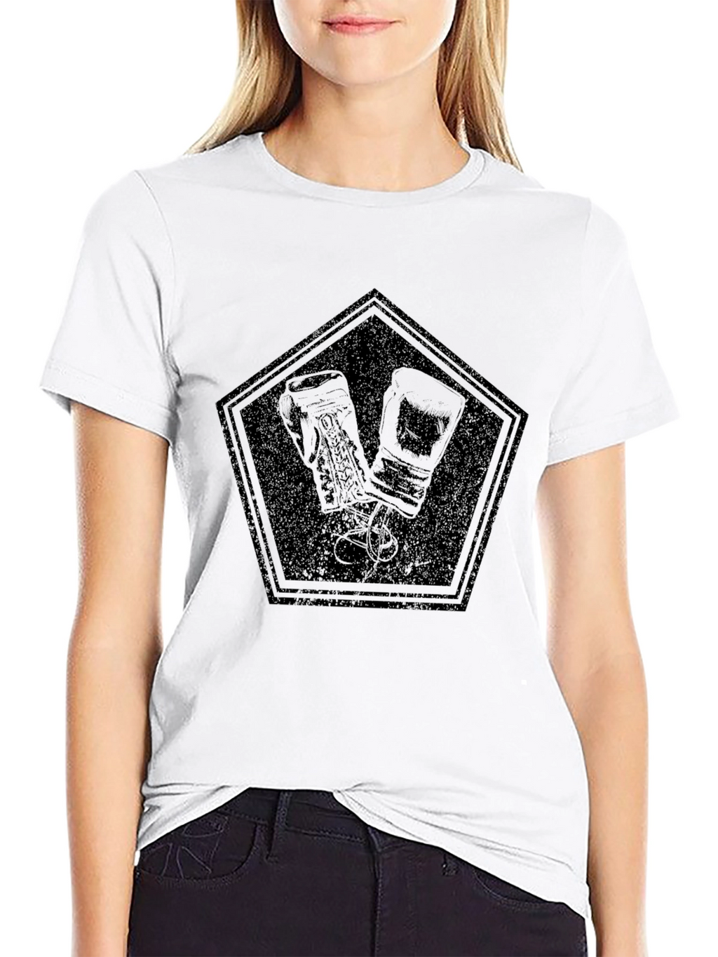 Boxing Gloves Graphic Tee - Black