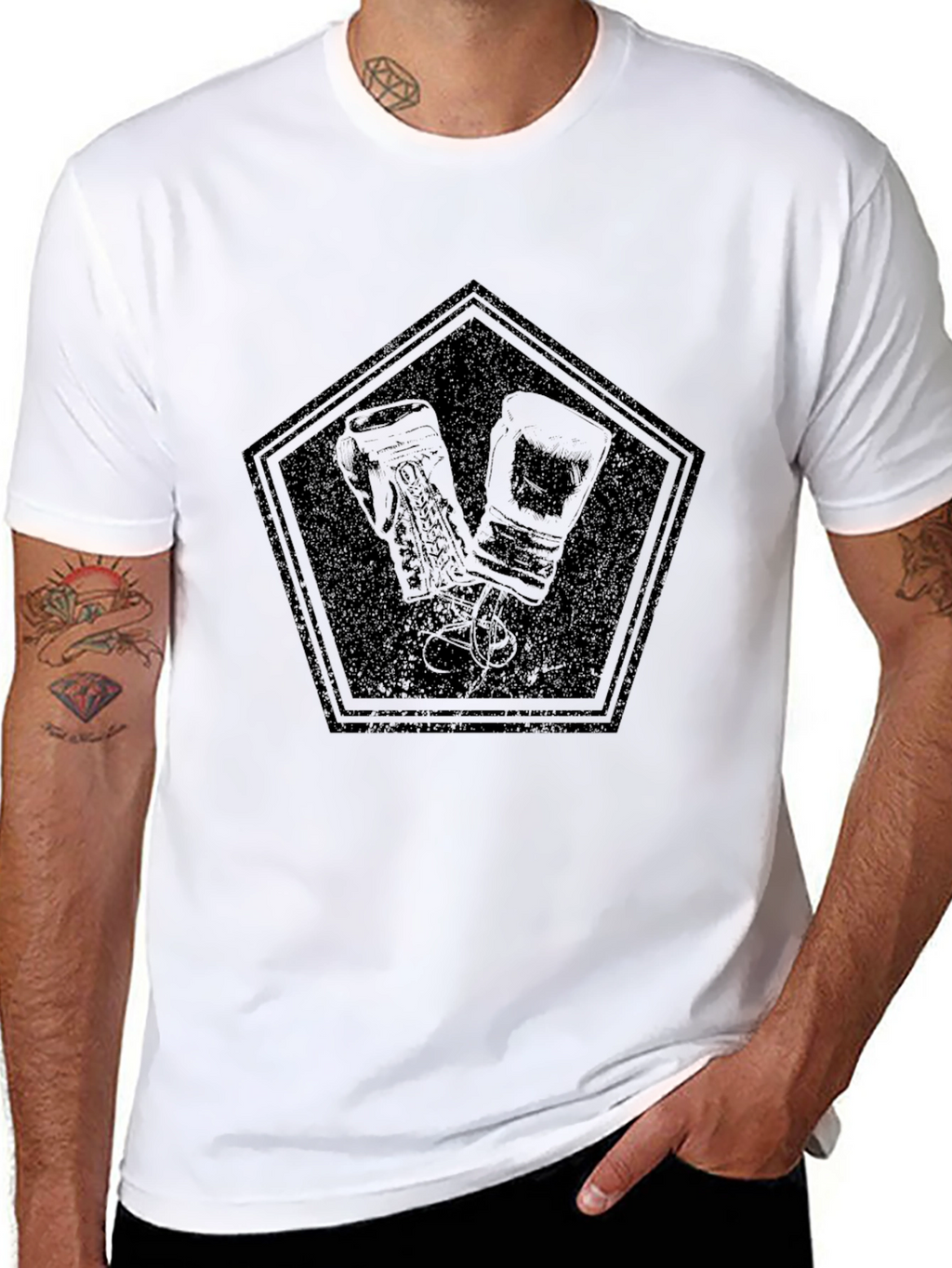 Boxing Gloves Graphic Tee - Black